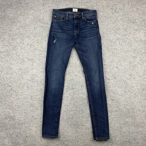 Hudson Jeans Women Size 27 Krista Ankle Super Skinny Blue Denim Distressed